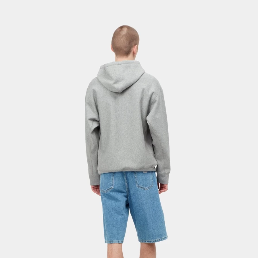 Carhartt WIP Men's Hooded American Script Sweatshirt in Grey Heather