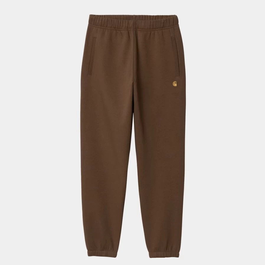 Carhartt WIP Men's Chase Sweat Pants in Tamarind/Gold - Comfortable Casual Sweatpants